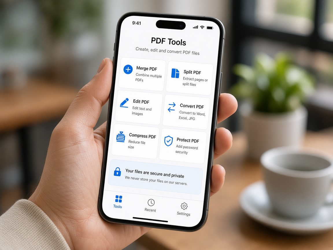 Hand holding phone with ApexPDF forms